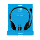 Casque filaire Logitech H110 Stéréo Noir : Micro-casque tour de tête, bandeau réglable, micro anti-bruits, tige orientable