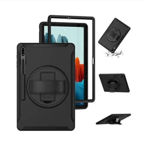 Étui robuste et résistant aux chocs avec béquille et dragonne pour tablette Samsung Tab S7 S8 S9 11" T870 X700 X710