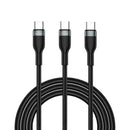 WIWU Multi Charging Cable - USB-C to USB-C + USB-C, 2 in1 Fast Charging Cable - Multi Chargers for All Devices, Fast Charging, 100W