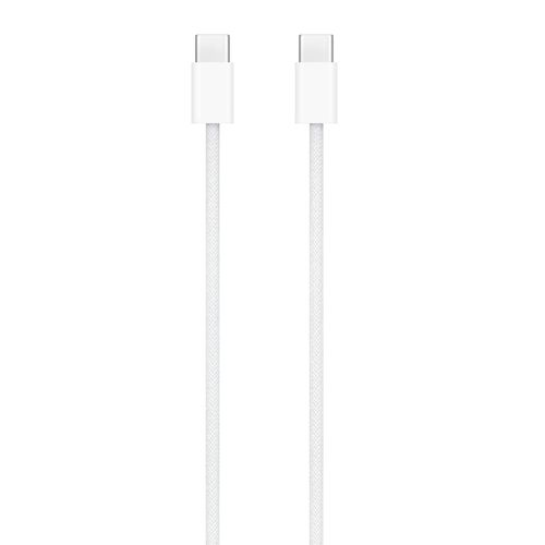 USB-C Woven Charge Cable (1m) - (White) 60W USB C to Type C Fast Charging Cable Compatible with Apple iPhone 15, iPhone 15 pro, iPhone 15 pro max, Ipad, Airpod, MacBook, Samsung, Lg.