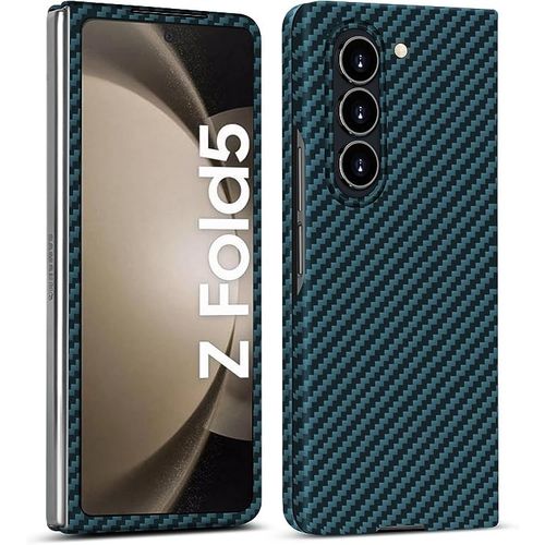 PiBlue Slim & Thin Compatible with Samsung Galaxy Z Fold 5 Carbon Fiber Case, Aramid Fiber Cover for Z Fold5 7.6" 5G Supports Wireless Charging