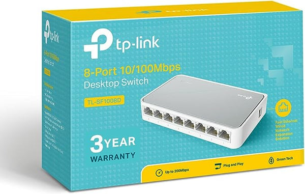 TP-LINK 8-PORT 10/100Mbps DESKTOP SWITCH TL-SF1008D