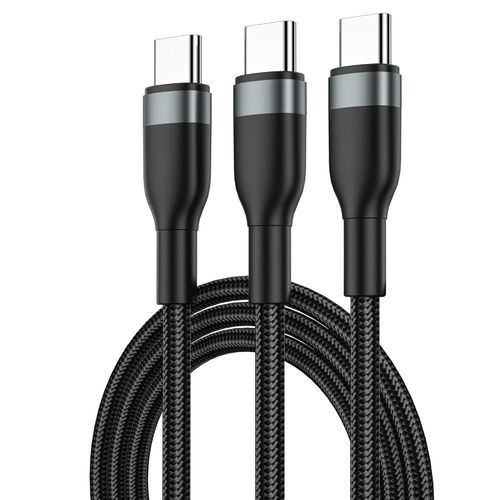 WIWU Multi Charging Cable - USB-C to USB-C + USB-C, 2 in1 Fast Charging Cable - Multi Chargers for All Devices, Fast Charging, 100W