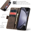 Samsung-Galaxy-Z-Fold-5 5G Flip Leather Case, Slim Stitched PU Folio Book Wallet Cover with Kickstand, Card/Cash Slots, Magnetic Closure