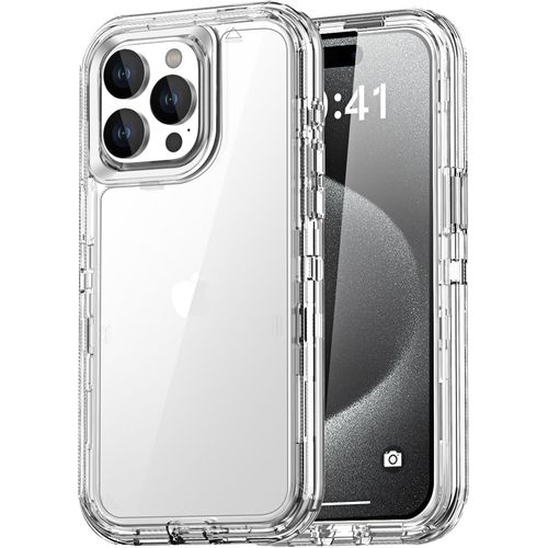 AICase Clear Case for iPhone 15 Pro Max,Heavy Duty Durable 3-Layer [Not Yellowing][Military Grade Drop Protection] Shockproof/DropProof Protective Cover for iPhone 15 ProMax