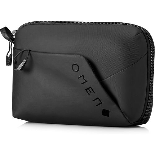 HP - Pochette de transcepteur Gaming Omen pour accessoires PC, poches de rangement, matériau imperméable et robuste, logo Omen, noir