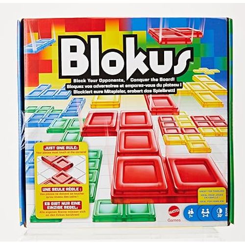 Mattel Games Blokus, Jeu de Société Familiale, Jeu de Stratégie Pour Toute La Famille, Jeu De Plateau