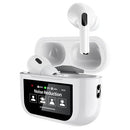 Casque Bluetooth intelligent à écran tactile Petyoung, véritables écouteurs sans fil, casque Bluetooth 5.3, contrôle tactile avec étui de chargement sans fil, microphone intégré