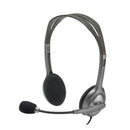 Casque filaire Logitech H110 Stéréo Noir : Micro-casque tour de tête, bandeau réglable, micro anti-bruits, tige orientable