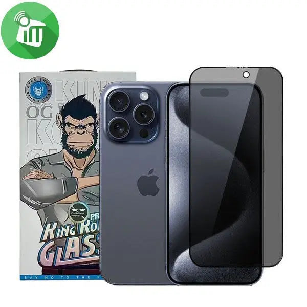 KingKong Full Glue Protection d'écran en verre HD pour iPhone 15 Pro Max