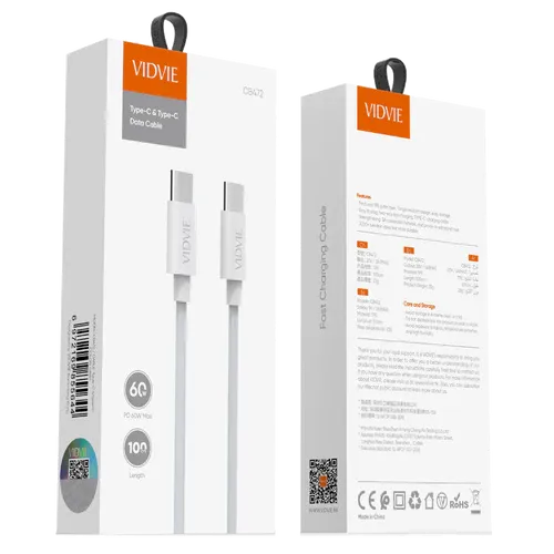 VIDVIE CB472 - Type-C to Type-C Data Cable - Fast Charging Cable