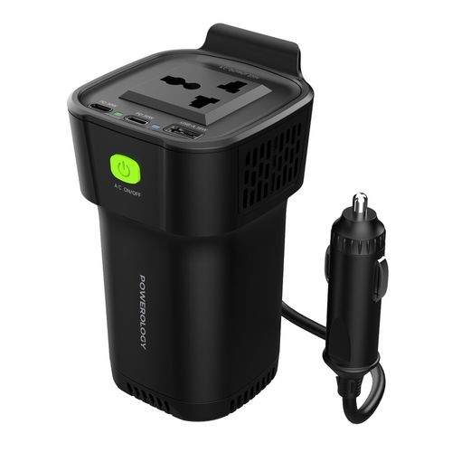 Onduleur Powerology 150 W AC universel USB A 2 type-C DC voiture 12 V 10 A