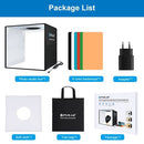 PULUZ Anneau lumineux portable pliable 40 cm PD20 W Charge rapide USB Éclairage photo Studio de prise de vue Boîte de tente avec 6 toiles de fond colorées