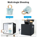 PULUZ Anneau lumineux portable pliable 40 cm PD20 W Charge rapide USB Éclairage photo Studio de prise de vue Boîte de tente avec 6 toiles de fond colorées