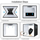 PULUZ Anneau lumineux portable pliable 40 cm PD20 W Charge rapide USB Éclairage photo Studio de prise de vue Boîte de tente avec 6 toiles de fond colorées