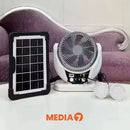 Media7Plus LV-607 Ventilateur Solaire Rechargeable à Énergie Solaire avec Panneau Solaire et Ampoule LED pour Lampes de Camping LED D'Extérieur