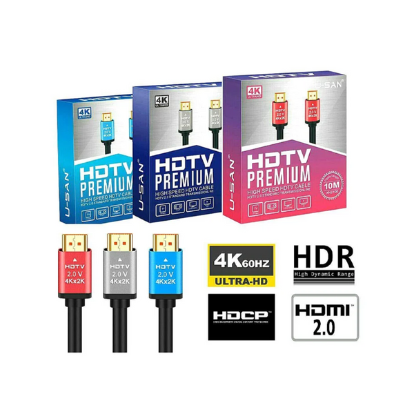 Câble HDMI 10 mètres 4K Ultra HDTV Premium 2.0