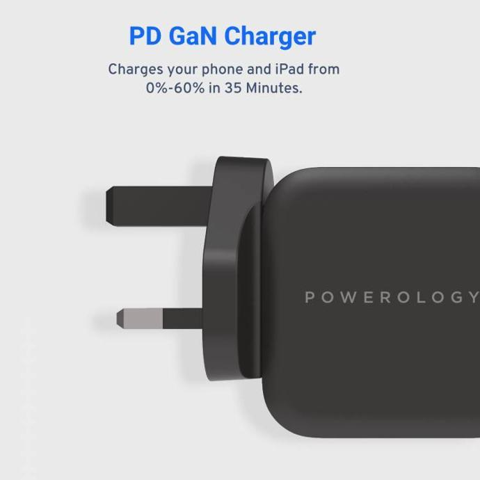 Chargeur Powerology PD GaN ultra-compact 20 W