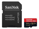 Carte mémoire microSDXC UHS-I A2 V30 SanDisk Extreme Pro 64 Go 200/90 Mo/s