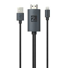 Câble Lightning vers HDMI Porodo - RÉSOLUTION FULL HD (2M)