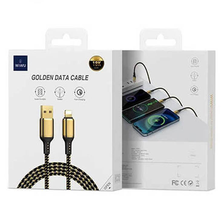 WiWU Golden Cable GD-100 USB to Lightning iPhone 18K 20W Data Cable (1,2m)