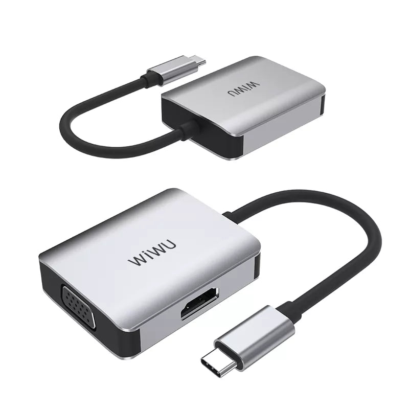 WiWU Alpha A20VH 2-en-1 TYPE-C to HDMI + VGA