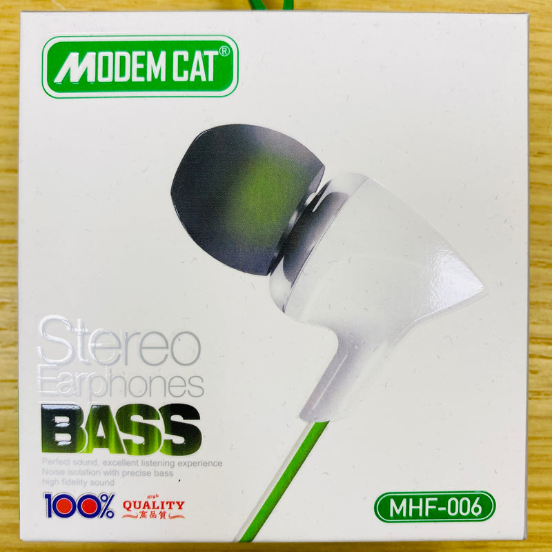 Modemcat Stereo Earphones Bass MHF-006
