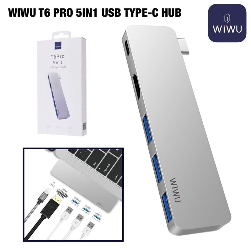 HUB USB TYPE-C WIWU T6 PRO 5 EN 1